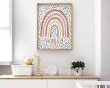 Wall Print - Hello Rainbow Earth Tones